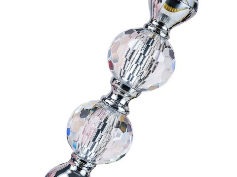 Świeczniki lampiony glamour metal szkło kryształowe komplet chromowy 3 szt Świeczniki lampiony glamour metal szkło kryształowe komplet chromowy 3 szt