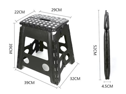 Taboret składany duży stołek krzesło składane wytrzymałe rozkładany 39cm Taboret składany duży stołek krzesło składane wytrzymałe rozkładany 39cm