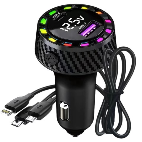 Ładowarka samochodowa usb-c 14w i usb-a 15w do gniazda zapalniczki szybka