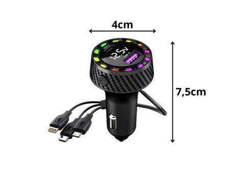 Ładowarka samochodowa usb-c 14w i usb-a 15w do gniazda zapalniczki szybka Ładowarka samochodowa usb-c 14w i usb-a 15w do gniazda zapalniczki szybka