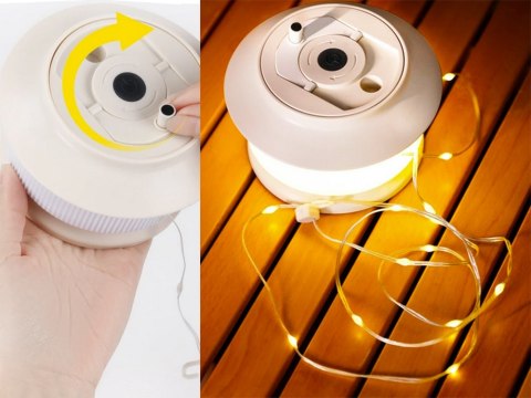Lampa kempingowa biwakowa akumulatorowa led girlanda na rolce 20m ciepła Lampa kempingowa biwakowa akumulatorowa led girlanda na rolce 20m ciepła