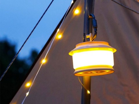 Lampa kempingowa biwakowa akumulatorowa led girlanda na rolce 20m ciepła Lampa kempingowa biwakowa akumulatorowa led girlanda na rolce 20m ciepła