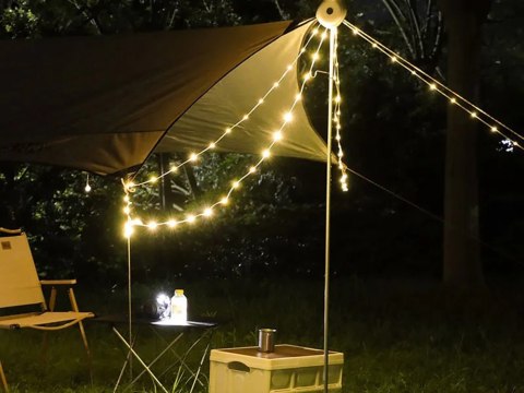Lampa kempingowa biwakowa akumulatorowa led girlanda na rolce 8m ciepła Lampa kempingowa biwakowa akumulatorowa led girlanda na rolce 8m ciepła