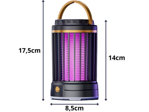 Lampa na komary owadobójcza uv led wisząca akumulatorowa 2 tryby z lampką Lampa na komary owadobójcza uv led wisząca akumulatorowa 2 tryby z lampką