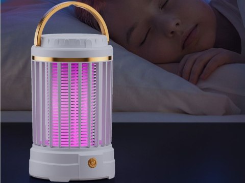 Lampa na komary owadobójcza uv led wisząca akumulatorowa 2 tryby z lampką Lampa na komary owadobójcza uv led wisząca akumulatorowa 2 tryby z lampką