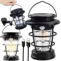 Lampa solarna kempingowa latarnia ogrodowa led usb czujnik ruchu zmierzchu