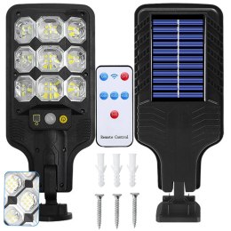 Lampa solarna zewnętrzna led uliczna z czujnikiem ruchu i zmierzchu + pilot