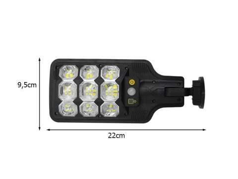 Lampa solarna zewnętrzna led uliczna z czujnikiem ruchu i zmierzchu + pilot Lampa solarna zewnętrzna led uliczna z czujnikiem ruchu i zmierzchu + pilot