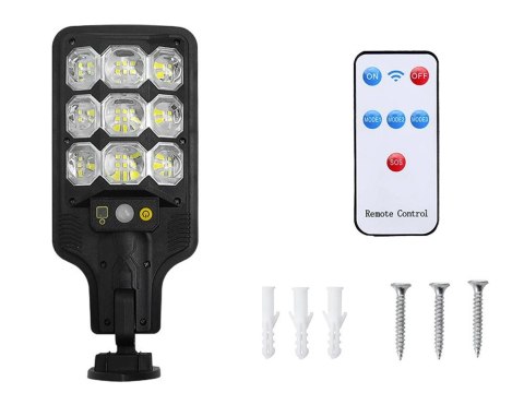 Lampa solarna zewnętrzna led uliczna z czujnikiem ruchu i zmierzchu + pilot Lampa solarna zewnętrzna led uliczna z czujnikiem ruchu i zmierzchu + pilot