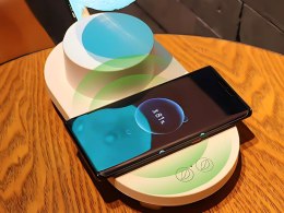 Lampka księżyc rgb z ładowarką indukcyjną 10w led usb głośnik bluetooth
