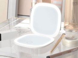 Lusterko do makijażu z podświetleniem led składane x5 do torebki podróżne