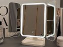 Lusterko kosmetyczne podświetlane led rozkładane do makijażu usb 3 barwy