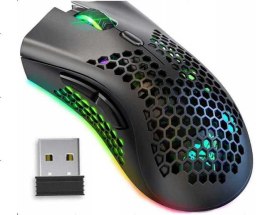 Myszka bezprzewodowa 2,4 ghz mysz do laptopa sensor optyczny podświetlenie