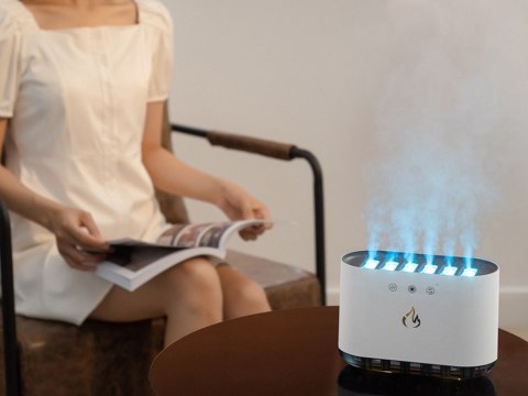 Nawilżacz powietrza kompinek dyfuzor lampka led rgb aromaterapia 6 dysz Nawilżacz powietrza kompinek dyfuzor lampka led rgb aromaterapia 6 dysz
