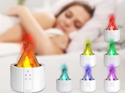 Nawilżacz powietrza usb dyfuzor z led rgb kominek mgiełka zapachowa ogień Nawilżacz powietrza usb dyfuzor z led rgb kominek mgiełka zapachowa ogień