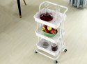 Półka łazienkowa szafka kuchenna regał mobilny na kółkach 3 poziomy biała