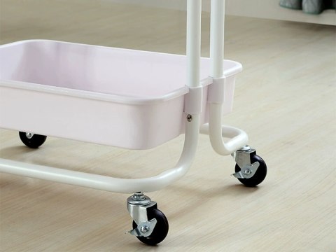 Półka łazienkowa szafka kuchenna regał mobilny na kółkach 3 poziomy biała Półka łazienkowa szafka kuchenna regał mobilny na kółkach 3 poziomy biała