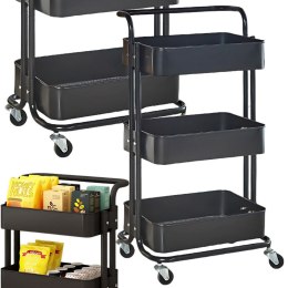 Regał kuchenny łazienkowy na kółkach wózek 3 poziomy metalowy organizer