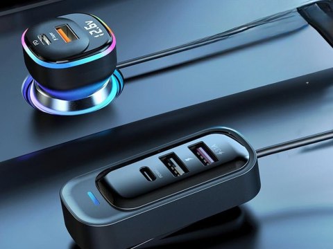 Transmiter bluetooth samochodowy fm 3x usb typ c adapter ładowarka Transmiter bluetooth samochodowy fm 3x usb typ c adapter ładowarka
