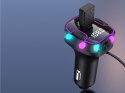 Transmiter bluetooth samochodowy fm 3x usb typ c adapter ładowarka