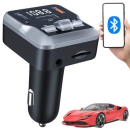 Transmiter fm mp3 estaw głośnomówiący 2xusb c bluetooth 5.3 12v karta sd