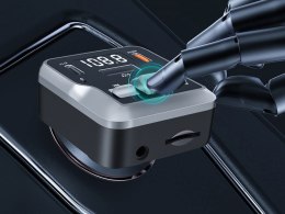 Transmiter fm mp3 estaw głośnomówiący 2xusb c bluetooth 5.3 12v karta sd