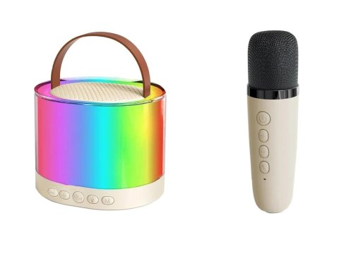 Zestaw do karaoke 2x mikrofon bezprzewodowy przenośny bluetooth głośnik rgb Zestaw do karaoke 2x mikrofon bezprzewodowy przenośny bluetooth głośnik rgb