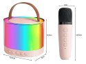 Zestaw do karaoke 2x mikrofon bezprzewodowy przenośny bluetooth głośnik rgb