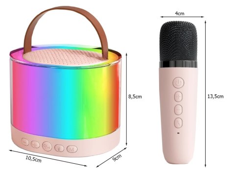 Zestaw do karaoke 2x mikrofon bezprzewodowy przenośny bluetooth głośnik rgb Zestaw do karaoke 2x mikrofon bezprzewodowy przenośny bluetooth głośnik rgb