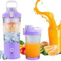 Blender do smoothie przenośny usb bezprzewodowy rozdrabniacz do lodu fiolet