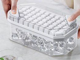 Forma do lodu kostkarka 50 kostek z pojemnikiem z przyciskami i łopatką
