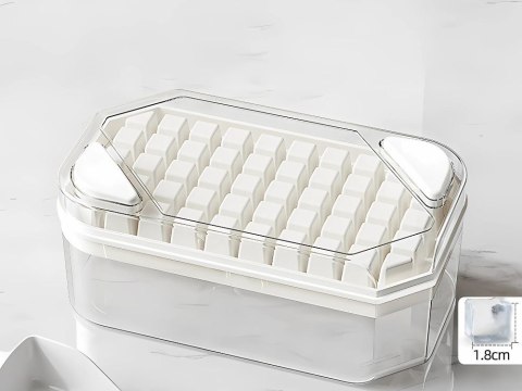 Forma do lodu kostkarka 50 kostek z pojemnikiem z przyciskami i łopatką Forma do lodu kostkarka 50 kostek z pojemnikiem z przyciskami i łopatką