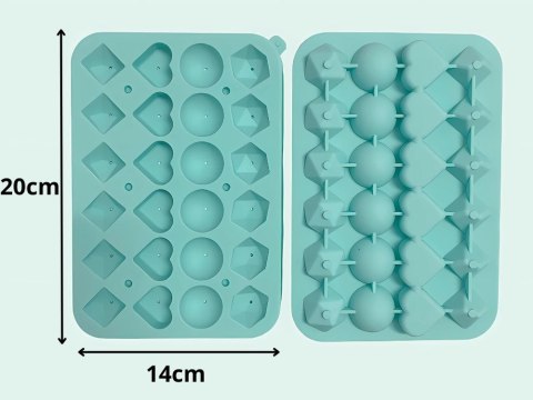 Forma do lodu silikonowa 3d serce kula diament kształty kostki do napojów Forma do lodu silikonowa 3d serce kula diament kształty kostki do napojów