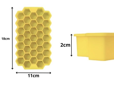 Forma do lodu silikonowa pojemnik 37 kostek kostkarka kształt heksagonu Forma do lodu silikonowa pojemnik 37 kostek kostkarka kształt heksagonu