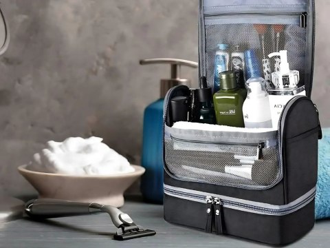 Kosmetyczka podróżna ogranizer z haczykiem duża unisex wodoodporna czarna Kosmetyczka podróżna ogranizer z haczykiem duża unisex wodoodporna czarna