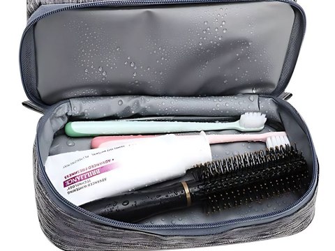 Kosmetyczka podróżna ogranizer z haczykiem duża unisex wodoodporna szara Kosmetyczka podróżna ogranizer z haczykiem duża unisex wodoodporna szara