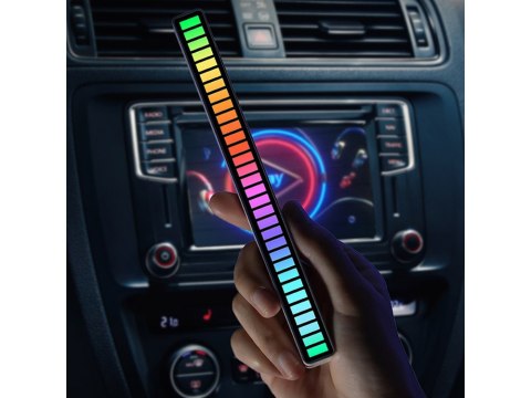 LAMPKA LED USB NA BIURKO REAKCJA NA DŹWIĘK MULTIKOLOR NEON RGB AKUMULATOR LAMPKA LED USB NA BIURKO REAKCJA NA DŹWIĘK MULTIKOLOR NEON RGB AKUMULATOR