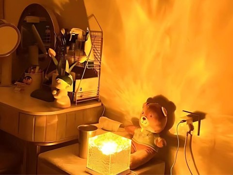Lampka kryształ rgb z pilotem usb nastrojowa dekoracyjna kostka nocna Lampka kryształ rgb z pilotem usb nastrojowa dekoracyjna kostka nocna