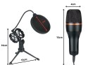 Mikrofon studyjny usb rgb statyw do komputera stream gaming kardioidalny