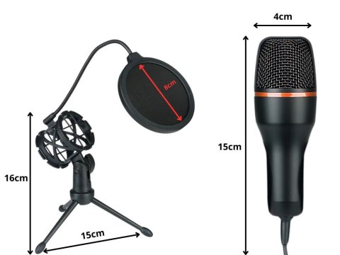 Mikrofon studyjny usb rgb statyw do komputera stream gaming kardioidalny Mikrofon studyjny usb rgb statyw do komputera stream gaming kardioidalny