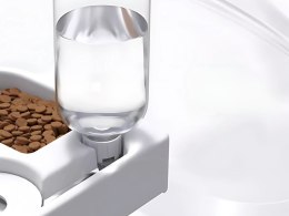 Podwójna miska 2w1 na karmię i wodę z zbiornikiem 500 ml dla psa kota