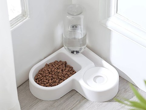 Podwójna miska 2w1 na karmię i wodę z zbiornikiem 500 ml dla psa kota Podwójna miska 2w1 na karmię i wodę z zbiornikiem 500 ml dla psa kota