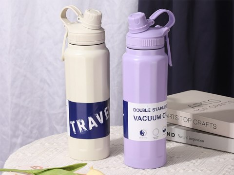 Termos bidon termiczny kubek pojemny 700ml z uchwytem na ciepłe i zimne Termos bidon termiczny kubek pojemny 700ml z uchwytem na ciepłe i zimne