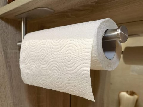 Uchwyt na ręcznik papierowy kuchenny samoprzylepny metalowy srebrny loft Uchwyt na ręcznik papierowy kuchenny samoprzylepny metalowy srebrny loft