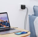 ŁADOWARKA SIECIOWA 2X USB-C 66W POWER DELIVERY 3.0 QUICK CHARGE 4.0 - CZARNY