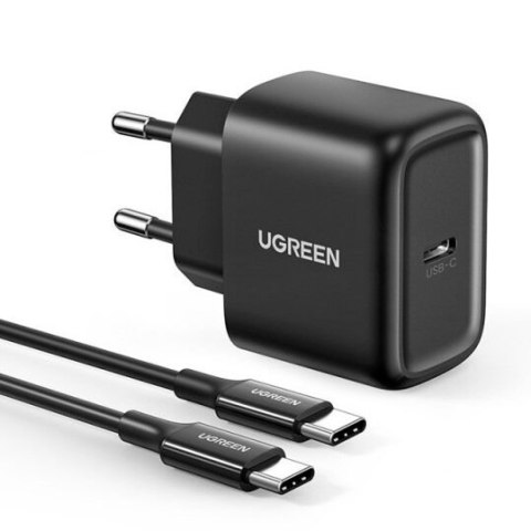 ŁADOWARKA SIECIOWA DO TELEFONU USB-C 25W PD + KABEL USB-C 2M CZARNY