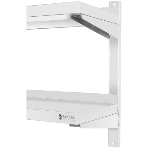 PÓŁKA ŚCIENNA WISZĄCA GASTRONOMICZNA PODWÓJNA Z REGULACJĄ STAL 160 X 40 CM PÓŁKA ŚCIENNA WISZĄCA GASTRONOMICZNA PODWÓJNA Z REGULACJĄ STAL 160 X 40 CM