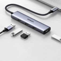 ROZDZIELACZ ROZGAŁĘŹNIK HUB USB-C NA 4X USB 3.2 SREBRNY