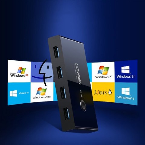 SWITCH BOX HUB PRZEŁĄCZNIK 4X USB 3.2 GEN 1 ROZDZIELACZ USB NA DWA KOMPUTERY - CZARNY SWITCH BOX HUB PRZEŁĄCZNIK 4X USB 3.2 GEN 1 ROZDZIELACZ USB NA DWA KOMPUTERY - CZARNY
