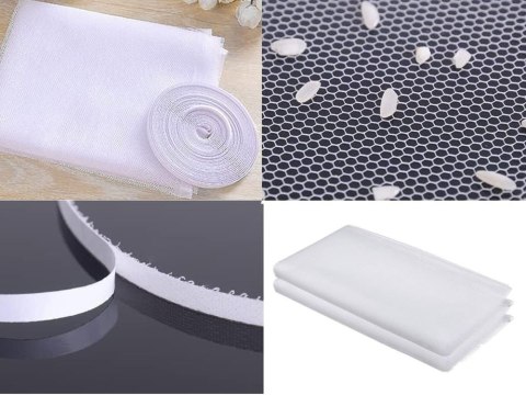 Moskitiera siatka na okno drzwi czarna przeciw owadom rzep 180x150cm Moskitiera siatka na okno drzwi czarna przeciw owadom rzep 180x150cm